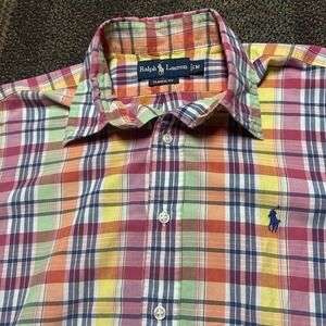 Polo Ralph Lauren Button Down Shirt Classic Fit Men's M Easter Multicolor Plaid